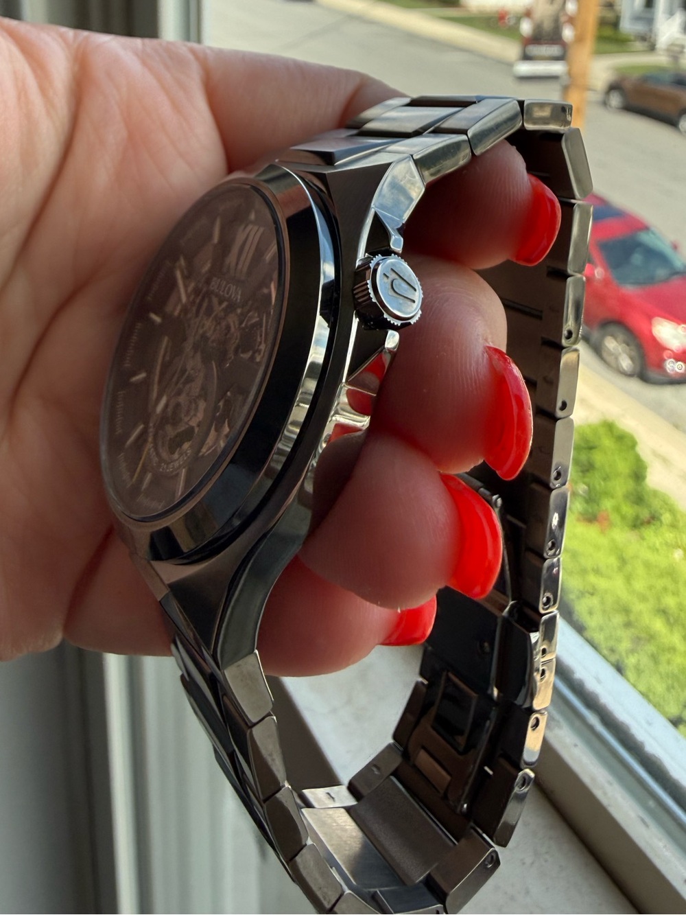 Bulova Gunmetal Gray Skeleton Automatic Men’s Watch - Picture 5 of 11